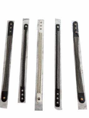 Studded Wrap Bracelet Set in Black and Silver